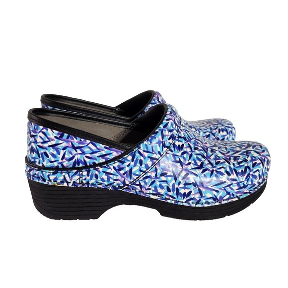 Dansko LT Pro Clog Leather Womens EU 38 US 7.5 - 8 Blue Dash Multicolor Print - Picture 7 of 10